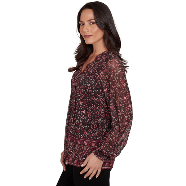 Womens Skye''s the Limit Wild Romance Long Sleeve Floral Blouse