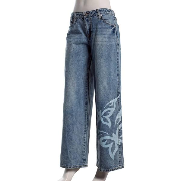 Juniors YMI® Joey Baggy Fit Butterfly Wide Leg Jeans