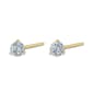 Gemminded 3mm Round Aquamarine 3 Prong Stud Earrings - image 3