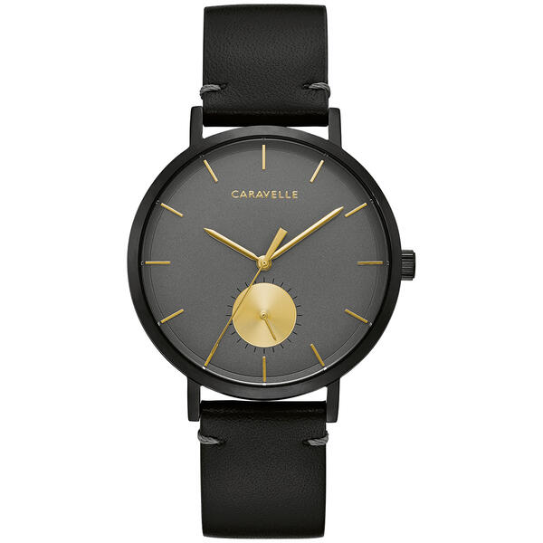 Mens Caravelle by Bulova Black Leather Watch - 44A119 - image 
