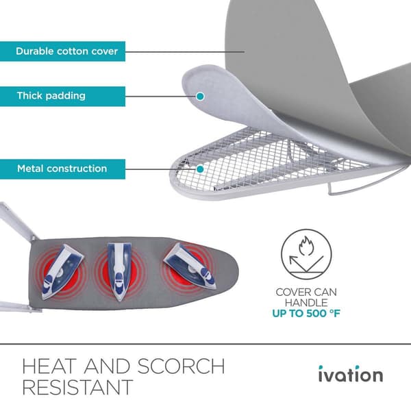 Ivation Wall Mounted Foldable Iron Board w/ Removable Cover
