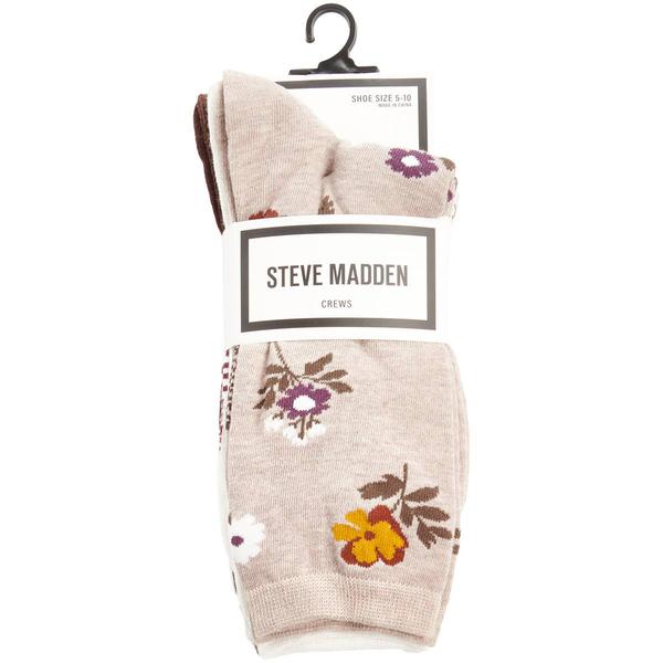 Womens Steve Madden 5pk Flower Houndstooth Crew Socks - image 