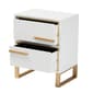 Baxton Studio Giolla Glam & Luxe White Wood 2-Drawer Nightstand - image 3