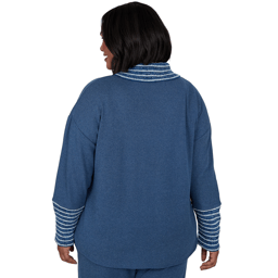 Plus Size Ruby Rd. Premium Luxe Rib Cowl Neck Fair Isle Sweater