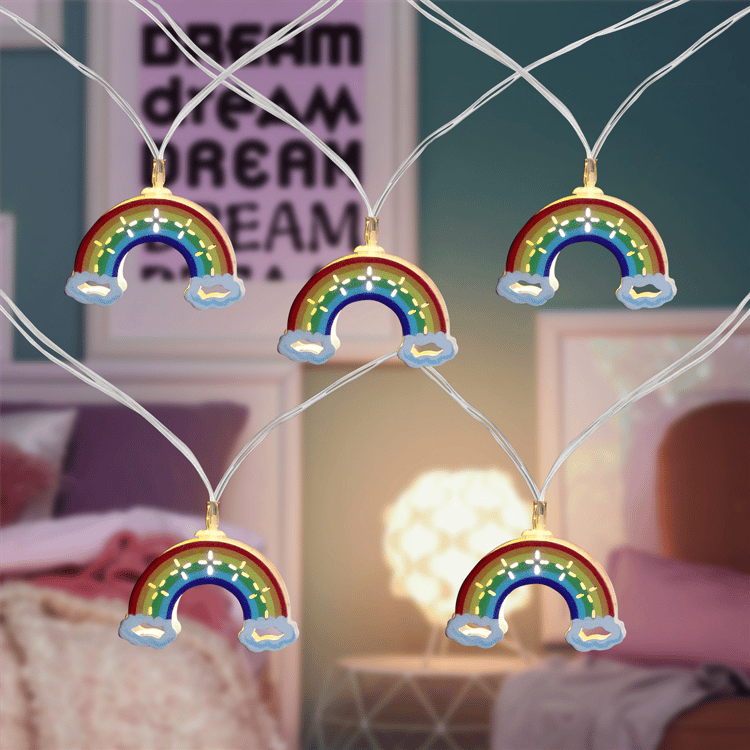 Northlight 4.5ft. LED Rainbows & Clouds Patio Light Set