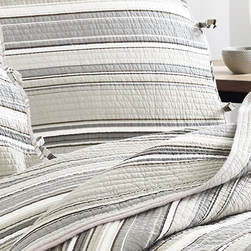 Stone Cottage Fresno Stripe Quilt Set - Neutral