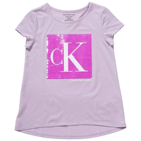 Girls &#40;7-16&#41; Calvin Klein CK Monogram Reversible Sequin Tee