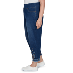 Plus Size Alfred Dunner Tuscany Pull On Aztec Embroidered Jeans