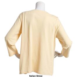 Womens Hasting & Smith 3/4 Sleeve Solid Button Detail Tee