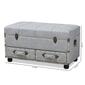 Baxton Studio Flynn 2-Drawer Storage Trunk Ottoman - image 11