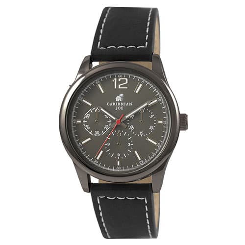 Mens Caribbean Joe Black Strap Watch - CJ7040GU - image 