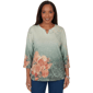Womens Alfred Dunner Classics 3/4 Sleeve Pumpkin Patch Blouse - image 1