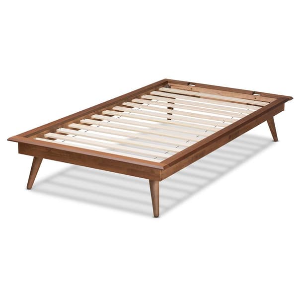 Baxton Studio Karine Walnut Brown Wood Twin Platform Bed Frame
