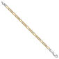 Gold Plated over Sterling Silver Two-Tone Figaro Chain Bracelet - image 3