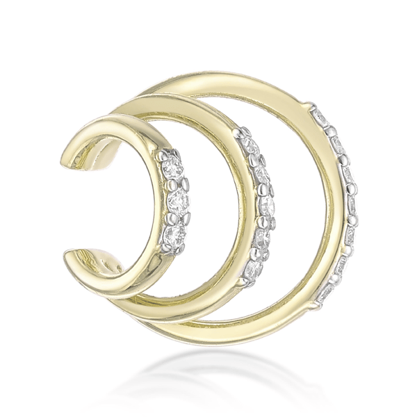 Brilliant Grown Gold-Plated 1/6ctw. Lab-Grown Diamond Ear Cuff