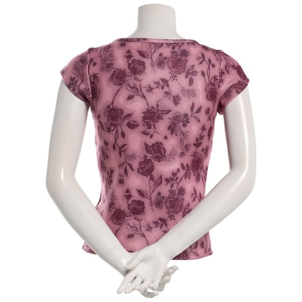 Juniors Madden Girl Cap Sleeve Plush Waffle Surplus Top - Wine