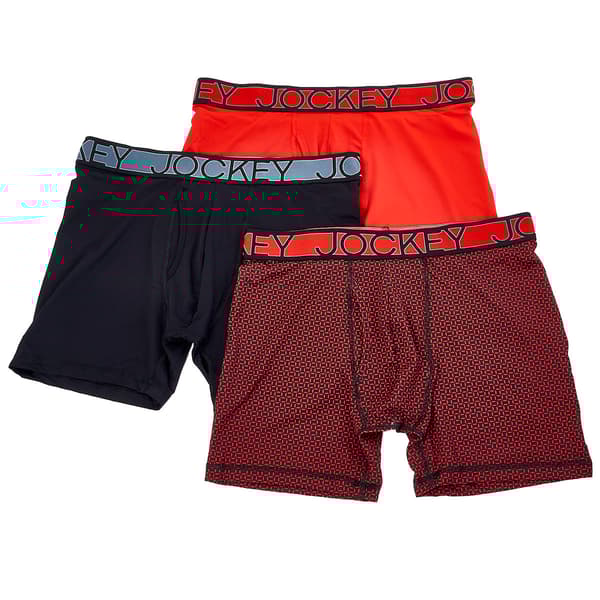 Mens Jockey(R) 3pk. Active Micro Boxer Briefs - Red