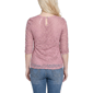 Petite NY Collection 3/4 Ruched Sleeve Lace Blouse - image 2