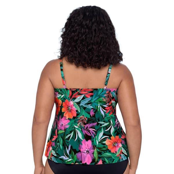 Plus Size TrimShaper Lush Paradise Tankini Swim Top