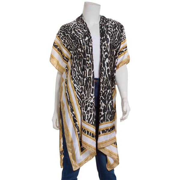 Womens Adrienne Vittadini T2pc. Kimono & Hat Set - Ivory