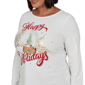 Plus Size Ruby Rd. Happy Holidays Long Sleeve Snow Globe Tee - image 5