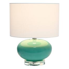 Lalia Home Modern Ovaloid Glass Bedside Table Lamp w/White Shade