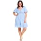 Juniors Plus Angie Twist Front Eyelet Puff Sleeve  A-Line Dress - image 1