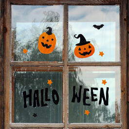 Northlight Seasonal Pumpkin and Bats Halloween Gel Window Clings