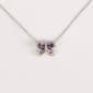 Silver-Tone Brass Amethyst Butterfly Cubic Zirconia Pendant - image 1