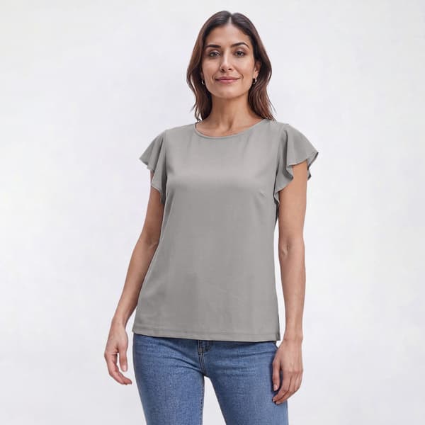 Womens Preswick & Moore(R) Solid Mix Media Blouse - image 