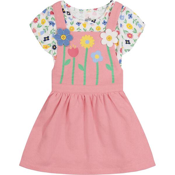 Baby Girl &#40;12-24M&#41; KHQ 3pc Floral Top & Skirtall  Set - image 