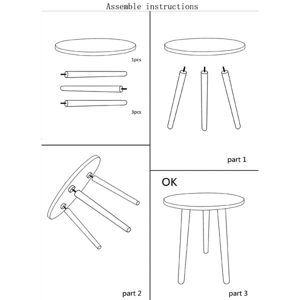 9th & Pike® White Wood Contemporary Accent Table