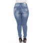 Plus Size White Mark Paint Effect Light Blue Denim Jeans - image 2
