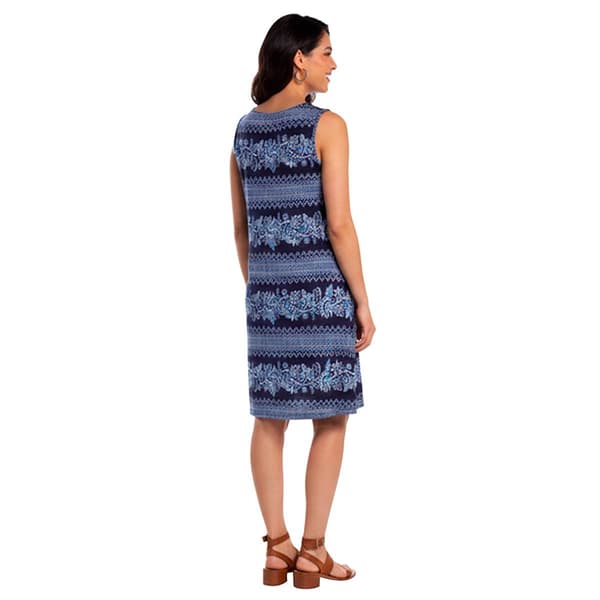 Womens Perceptions Sleeveless Floral Geometric Shift Dress