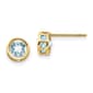 Gemstone Classics&#40;tm&#41; Yellow Gold 5mm. March Stud Earrings - image 1
