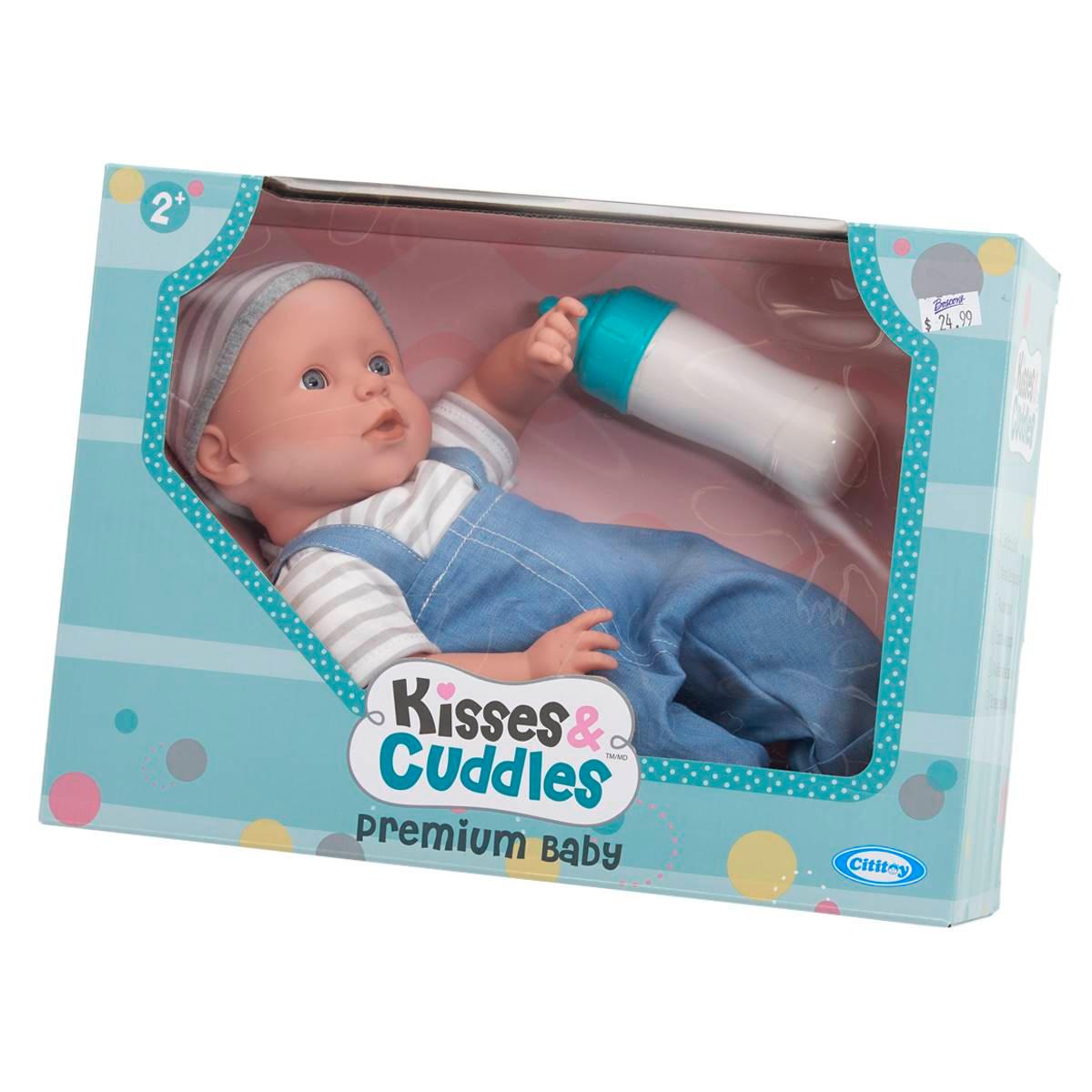 Kisses & Cuddles 14in. Boy Soft Baby Doll with Bottle