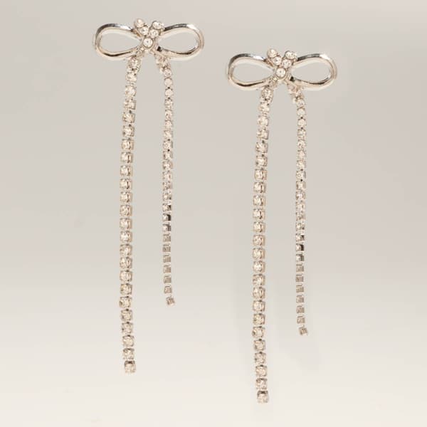 Ashley Rhinestone Bow Earrings - image 