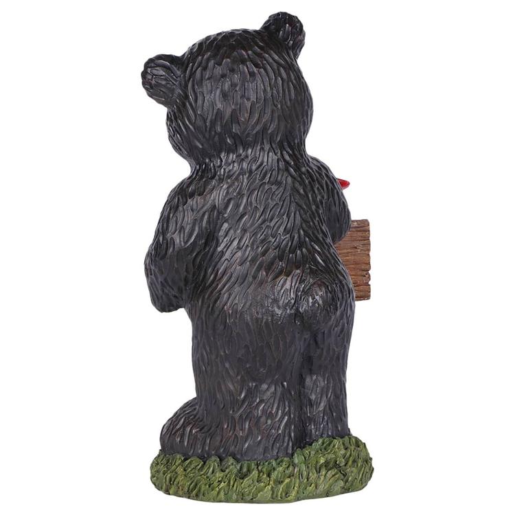 Hi-Line Gift Bear Holding Welcome Sign Garden Statue