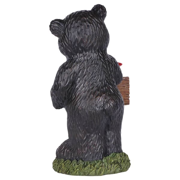 Hi-Line Gift Bear Holding Welcome Sign Garden Statue