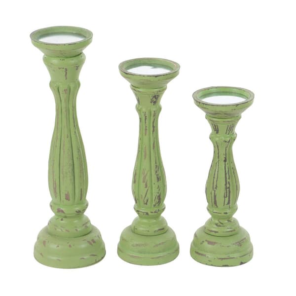 9th & Pike&#174; Wooden Pillar Candle Holders Set of 3
