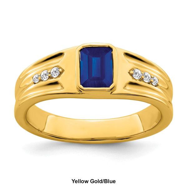 Mens Gentlemen’s Classics™ 14kt. Gold Sapphire & Diamond Ring