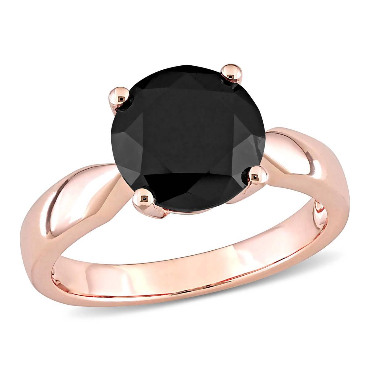 Radiant Rainbow™ Rose Gold 3ctw. Black Diamond Ring