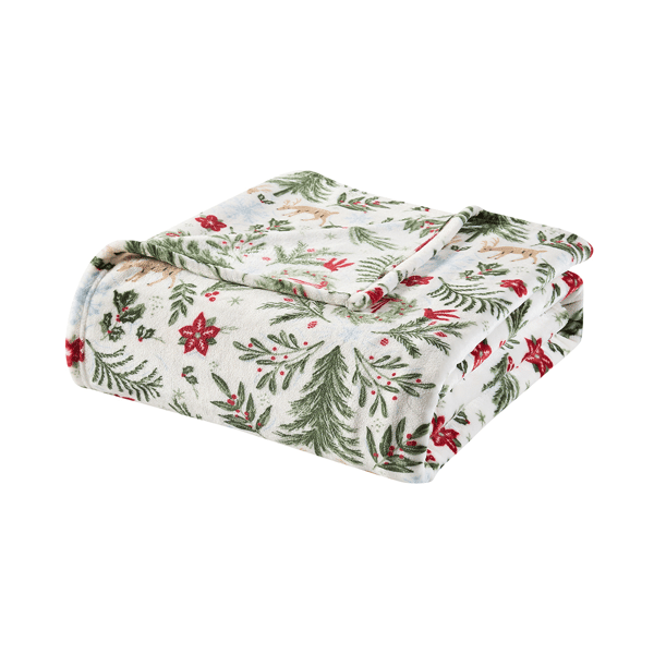 Hallmark Foliage Plush Holiday Throw Blanket - image 