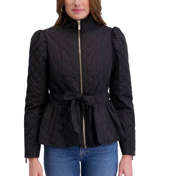 Womens Kensie Quilted Peplum Jacket