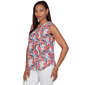 Womens Emaline Sapphire Serenade II Sleeveless Hibiscus Blouse - image 3