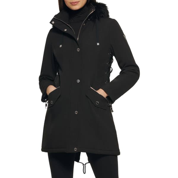 Womens GUESS Softshell Walker w/Faux Fur Hood