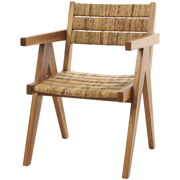 9th & Pike&#40;R&#41; Bohemian Brown Teak Wood Accent Chair - image 