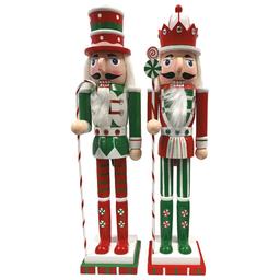 Santa''s Workshop 14in. Peppermint Nutcrackers - Set of 2