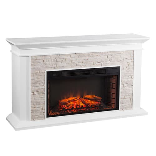 Southern Enterprises Faux Stacked Stone Electric Fireplace