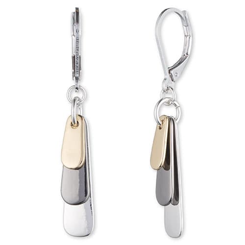 Nine West Tri-Tone Shaky Drop Earrings - image 